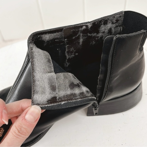 Unisa Leather Boots Chelsea Black Ankle Women 8.5 Chunky Minimal Minimalist - Picture 15 of 15